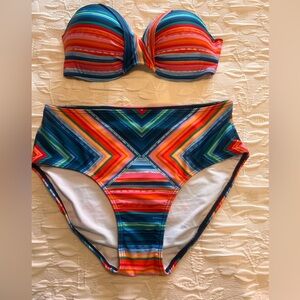 Colorful Striped two-Piece Swimsuit